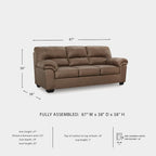 Signature Design by Ashley Walker Point Contemporary Sofa with Removable Cushion, Light Brown