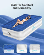 iDOO Air Mattress Full with Built in Pump, Upgraded Blow up Mattress Full, Inflatable Mattress for Home Camping and Guest Bed, 2-Min Portable & Comfortable Air Bed, Colchon Inflable