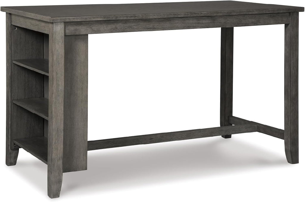 Signature Design by Ashley Caitbrook Dining Table, Counter Height Table With Shelves, Wood Construction In Antiqued Gray Wash, Space‑Saving For Small Rooms And Kitchens