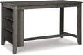 Signature Design by Ashley Caitbrook Dining Table, Counter Height Table With Shelves, Wood Construction In Antiqued Gray Wash, Space‑Saving For Small Rooms And Kitchens