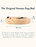 Plufl, The Original Human Dog Bed for Adults, Kids, and Pets. As Seen on Shark Tank. Comfy Plush Large Bean Bag with Memory Foam, Machine Washable, and Durable. Perfect nap and Floor Bed - Arctic Grey