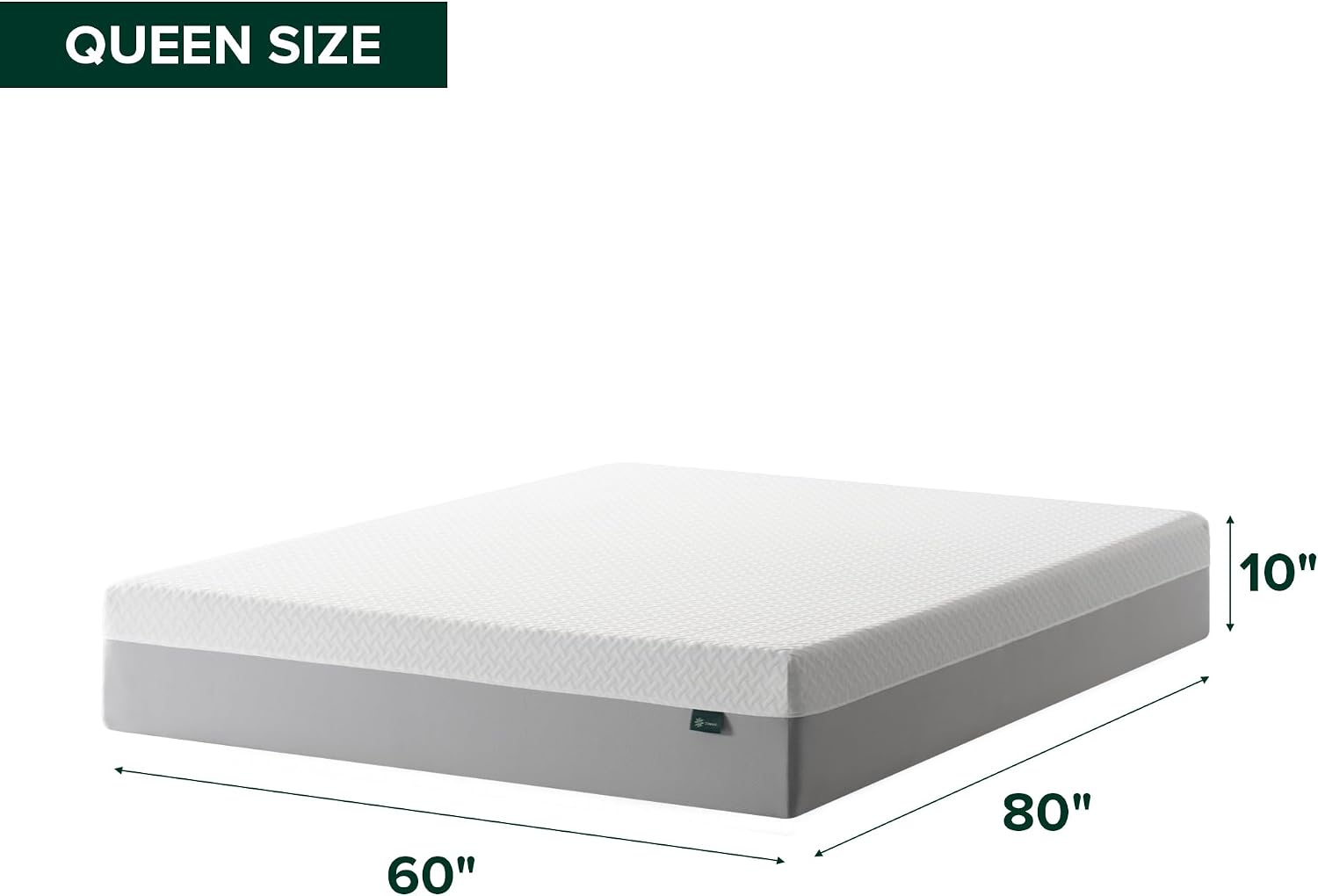 Zinus 10 Inch Green Tea Essential Memory Foam Mattress [New Version], Queen, Fiberglass Free, Medium Feel, Breathable Airflow Memory Foam, Certified Safe Foams & Fabric, Mattress in A Box