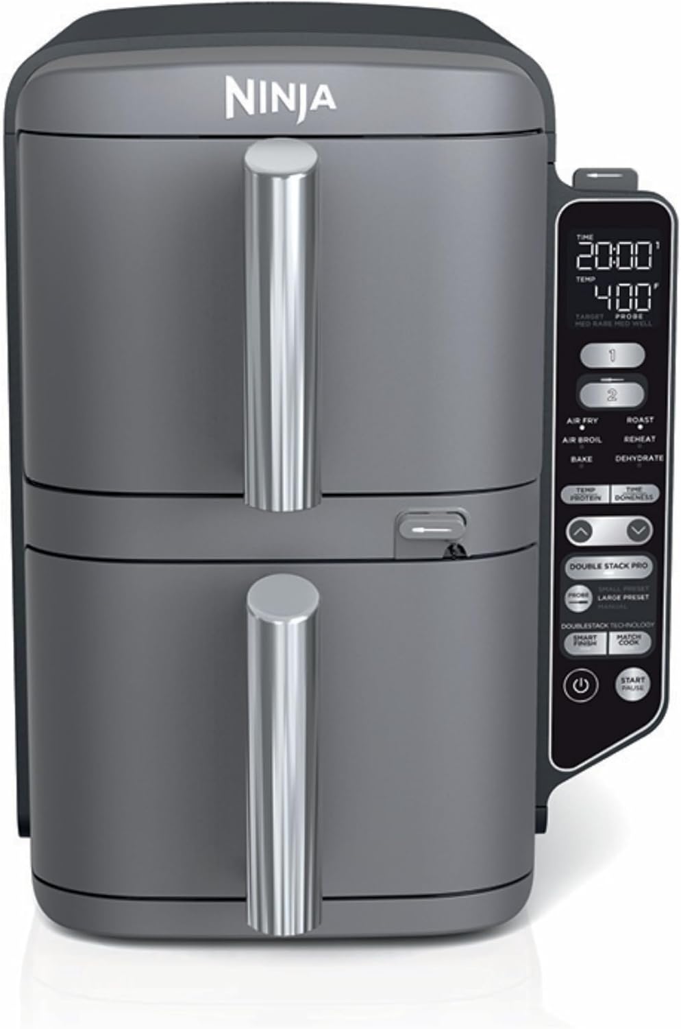 Ninja DoubleStack XL Smart Air Fryer, 2-Basket, 10 QT, 6-in-1, DoubleStack Technology Cooks 4 Foods at Once, Space Saving Design, Air Fry, Broil, Bake SL451
