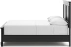 Signature Design by Ashley Lanolee Transitional Full Panel Bed with Tapered Feet, Foundation or Box Spring Needed, Black