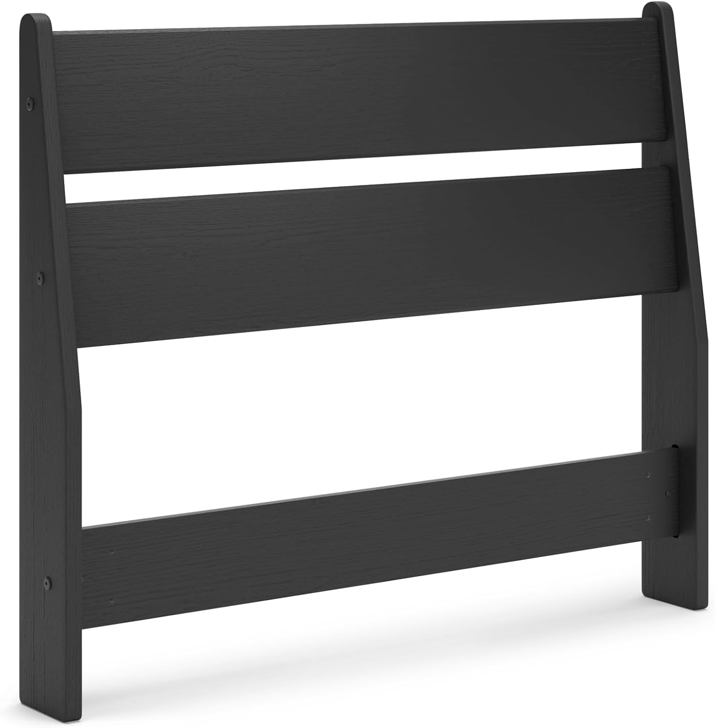Signature Design by Ashley Socalle Twin Panel Headboard, Bed Frame Mount, Engineered Wood and Decorative Laminate Construction, Ideal for Small Bedrooms and Kids Rooms, Matte Black, Twin