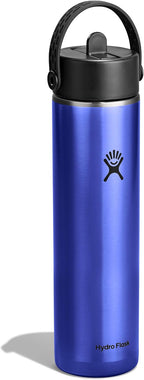 Hydro Flask 24 Oz Lightweight Wide Straw Lid - Insulated Stainless Steel Water Bottle - Hiking, Commuting Sapphire Blue