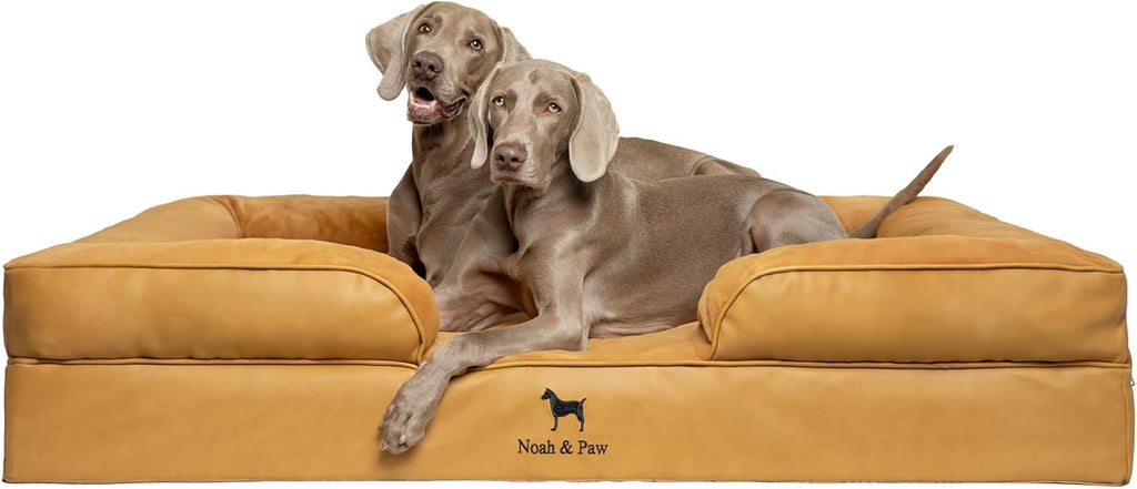 NOAH & PAW Giant Dog Bed XXL, 55x45x11 Inch, Orthopedic Dog Beds, Eggshell Memory Foam Infused with Cooling Gel, Inner Cover, Water Resistant, Machine Washable (Velvet Sofa Collection)