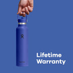 Hydro Flask Water Bottle - Insulated Stainless Steel - Straw Lid, Non Spill, Leakproof in 24 Oz Tonal Black