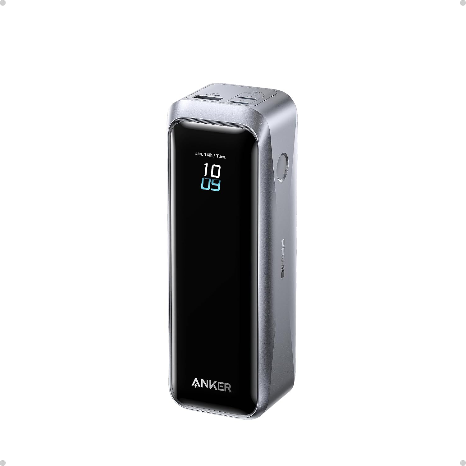 Anker Prime Power Bank, 20,100mAh 3-Port Portable Charger with 220W Max Output, Two-Way Charging, TSA-Approved, App Control, for MacBook, iPhone 17/16 Series, and More (Base Not Included)