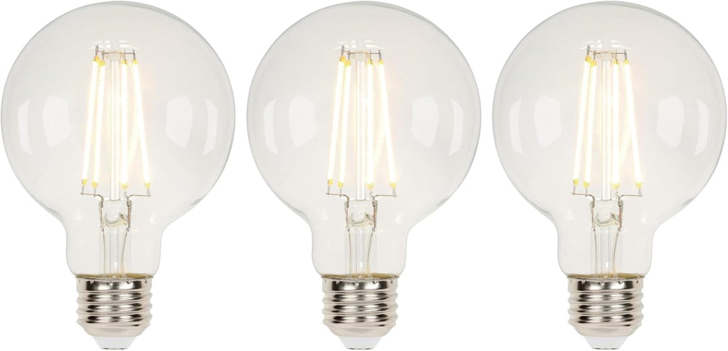 Westinghouse 43172EC3 5.5 Watt (40 Watt Equivalent) G25 Dimmable Clear Filament LED Light Bulb, Medium Base, 3 Pack