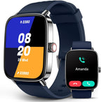 SOUYIE Smart Watches for Men Women, 1.85" AI Voice Smartwatch, 24/7 Heart Rate Monitor, Stress/SpO2/Sleep Tracker, IP68 Waterproof, Weather, 100+ Sports Fitness Tracker for Android iOS Blue