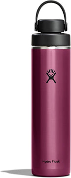 Hydro Flask Lightweight Wide Flex Chug Cap - Insulated Stainless Steel Water Bottle 24 Oz Garnet Red