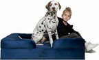 NOAH & PAW Giant Dog Bed XXL, 55x45x11 Inch, Orthopedic Dog Beds, Eggshell Memory Foam Infused with Cooling Gel, Inner Cover, Water Resistant, Machine Washable (Velvet Sofa Collection)