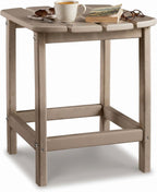 Signature Design by Ashley Sundown Treasure Outdoor Patio HDPE Weather Resistant End Table, Brown