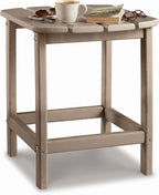 Signature Design by Ashley Sundown Treasure Outdoor Patio HDPE Weather Resistant End Table, Brown