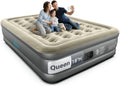 iDOO Air Mattress Queen with Built in Pump, 18 Raised Comfort Blow up Mattress, Inflatable Mattress for Home and Guest Bed, Upgraded Support Structure Portable Air Bed, Colchon Inflable, 650 lbs Max