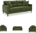 Signature Design by Ashley Bixler Sofa, No Assembly Required, Olive Green Chenille Upholstered 3-Seater Couch, Anti-Sag Platform Foundation, Button-Tufted Back, Living Room Furniture, 79 Inches