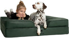 NOAH & PAW Giant Dog Bed XXL, 55x45x11 Inch, Orthopedic Dog Beds, Eggshell Memory Foam Infused with Cooling Gel, Inner Cover, Water Resistant, Machine Washable (Velvet Sofa Collection)