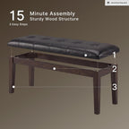 Signature Design by Ashley Haddigan Traditional Upholstered Dining Room Bench, Dark Brown