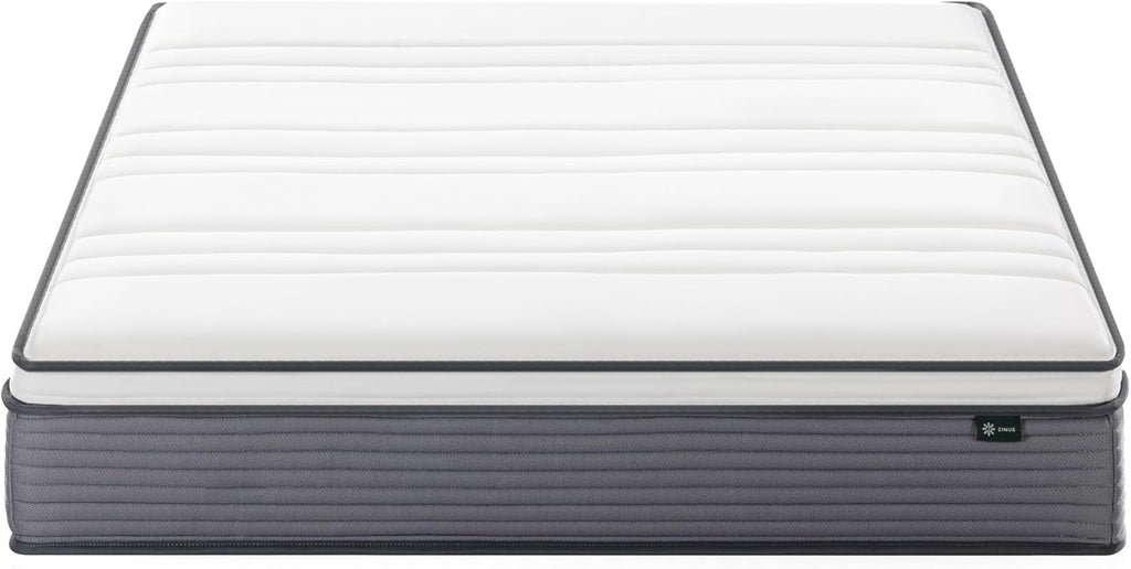 ZINUS 10 Inch True Support Hybrid Mattress [New Version], Queen, Fiberglass Free, Medium Feel, Motion Isolation, Certified Safe Foams & Fabric, Mattress in A Box