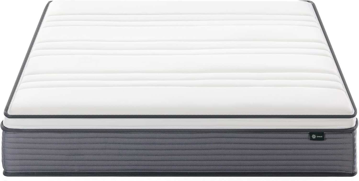 ZINUS 10 Inch True Support Hybrid Mattress [New Version], Queen, Fiberglass Free, Medium Feel, Motion Isolation, Certified Safe Foams & Fabric, Mattress in A Box