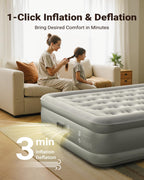 iDOO Air Mattress Queen with Built in Pump, 18 Raised Comfort Inflatable Blow up Mattress, Upgraded Support Structure Portable Air Bed for Guests and Home, Colchon Inflable, 650 lbs Max