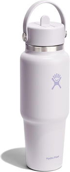 Hydro Flask Travel Water Bottle - Insulated Stainless Steel - Wide Straw Lid, Non Spill, Leakproof in 32 Oz Cloud Pink
