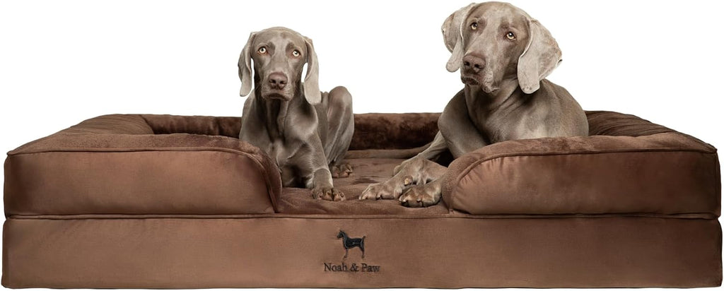 NOAH & PAW Giant Dog Bed XXL, 55x45x11 Inch, Orthopedic Dog Beds, Eggshell Memory Foam Infused with Cooling Gel, Inner Cover, Water Resistant, Machine Washable (Velvet Sofa Collection)