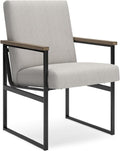Signature Design by Ashley Montia Modern Home Office Desk Chair with Cushion, Beige & Light Brown