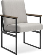 Signature Design by Ashley Montia Modern Home Office Desk Chair with Cushion, Beige & Light Brown