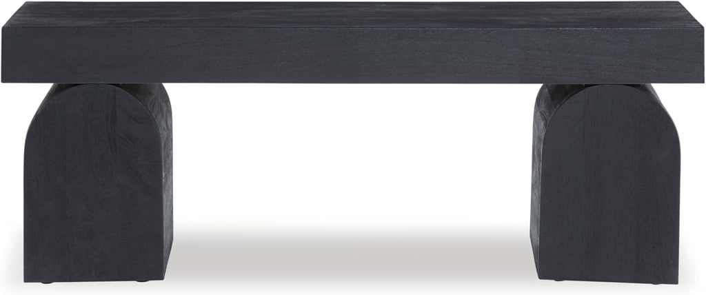 Signature Design by Ashley Holgrove Contemporary Accent Bench with Oversized Legs and for Living-Room, Home-Office or Entryway Use, Black