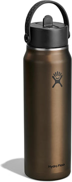 Hydro Flask 32 Oz Lightweight Wide Straw Lid - Insulated Stainless Steel Water Bottle - Hiking, Commuting Obsidian