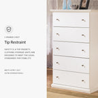 Signature Design by Ashley Bostwick Shoals Children's Traditional 5 Drawer Chest of Drawers, White