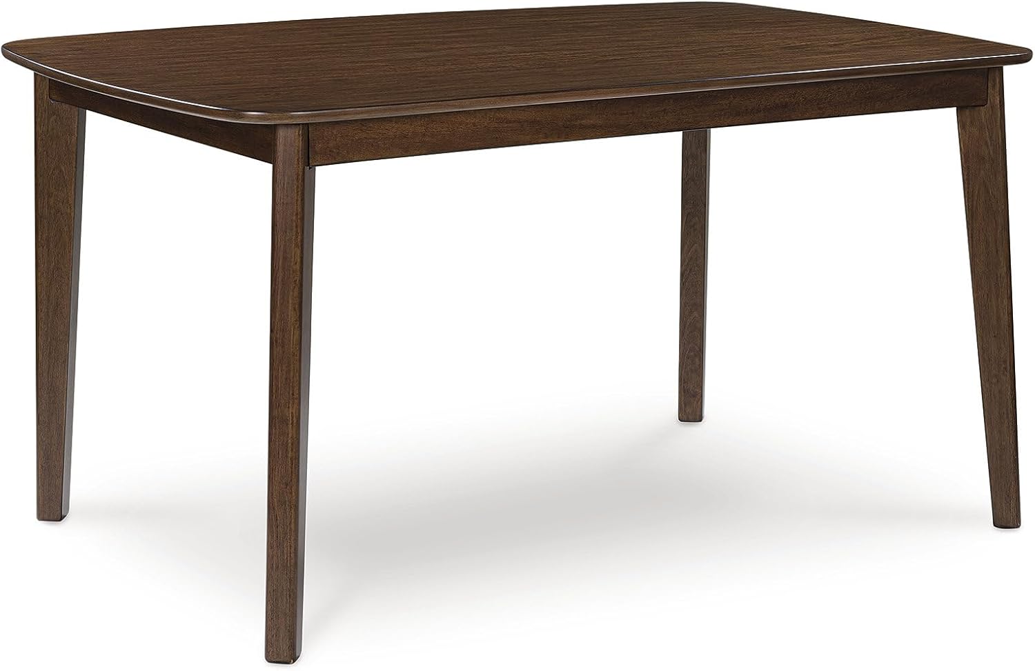 Signature Design by Ashley Allstream Mid-Century Modern Dining Table and Chairs Set with Cushioned Seat, Set of 5, Brown & Gray
