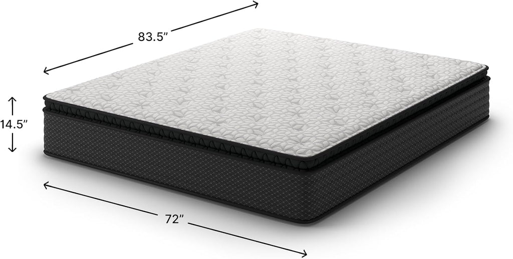 Signature Design by Ashley California King Pillow Top 13 ' Pillow Top Hybrid Mattress with Gel Memory Foam and Edge Support for Cool Sleep and Pressure Relief, Fiberglass-Free
