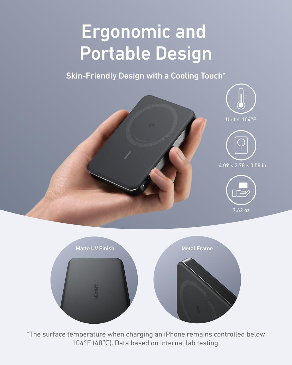 Anker MagGo Power Bank, Slim 10,000mAh Magnetic Battery Pack, Qi2 Certified 15W Ultra-Fast MagSafe Compatible Portable Charger, Ergonomic Design, for iPhone 12/13/14/15/16 Series, and More