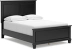 Signature Design by Ashley Lanolee Transitional Full Panel Bed with Tapered Feet, Foundation or Box Spring Needed, Black