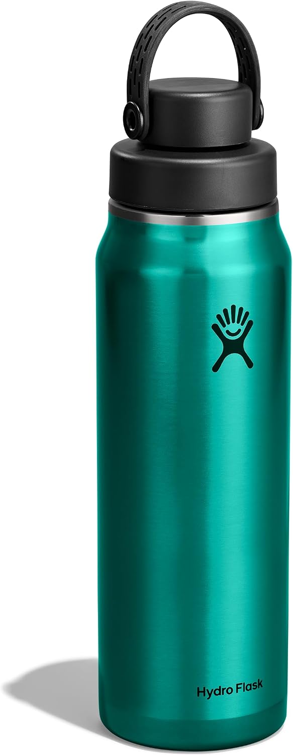 Hydro Flask Lightweight Wide Flex Chug Cap - Insulated Stainless Steel Water Bottle 32 Oz Emerald Green