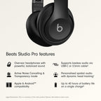 Beats Studio Pro Premium Wireless Over-Ear Headphones- Up to 40-Hour Battery Life, Active Noise Cancelling, Great for Travel & Commuting, USB-C Lossless Audio, Apple & Android Compatible -Black