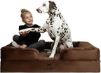 NOAH & PAW Giant Dog Bed XXL, 55x45x11 Inch, Orthopedic Dog Beds, Eggshell Memory Foam Infused with Cooling Gel, Inner Cover, Water Resistant, Machine Washable (Velvet Sofa Collection)