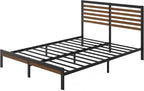 Zinus Kai Bamboo and Metal Platform Bed Frame with Headboard, No Box Spring Needed, Easy Assembly, Queen, Brown