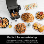 Ninja Air Fryer, 8 QT DoubleStack 2-Basket, Space Saving Design, Cooks 2lb Chicken Wings, Feeds up to 6 People, 6-in1 Air Fryer, Roast, Bake & More, Easy to Clean, Dishwasher Safe Parts, Black, SL201