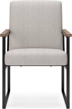 Signature Design by Ashley Montia Modern Home Office Desk Chair with Cushion, Beige & Light Brown
