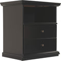 Signature Design by Ashley Maribel Children's Traditional 1 Drawer Nightstand with 1 Storage Cubby, 24.37" Tall, Black