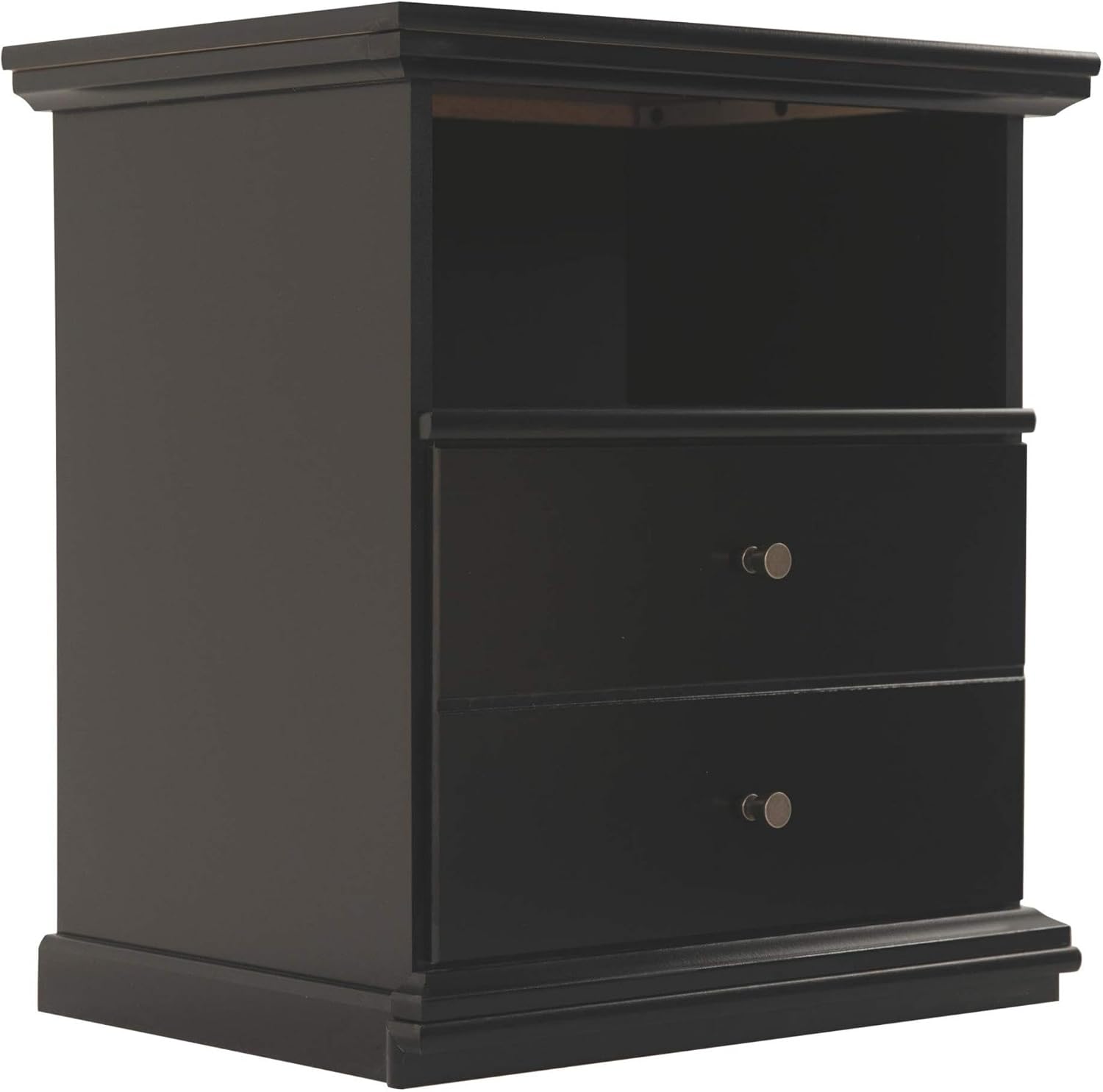 Signature Design by Ashley Maribel Children's Traditional 1 Drawer Nightstand with 1 Storage Cubby, 24.37" Tall, Black