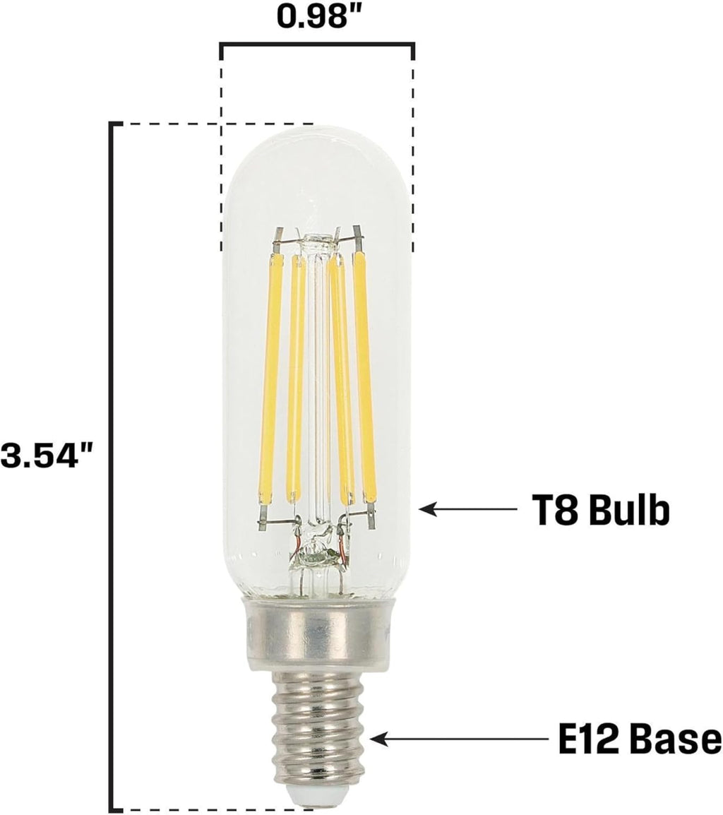 Westinghouse Lighting 5335000 5 Watt (60 Watt Equivalent) T8 Dimmable Clear Filament LED Light Bulb, Candelabra Base