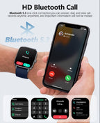 SOUYIE Smart Watches for Men Women, 1.85" AI Voice Smartwatch, 24/7 Heart Rate Monitor, Stress/SpO2/Sleep Tracker, IP68 Waterproof, Weather, 100+ Sports Fitness Tracker for Android iOS Blue