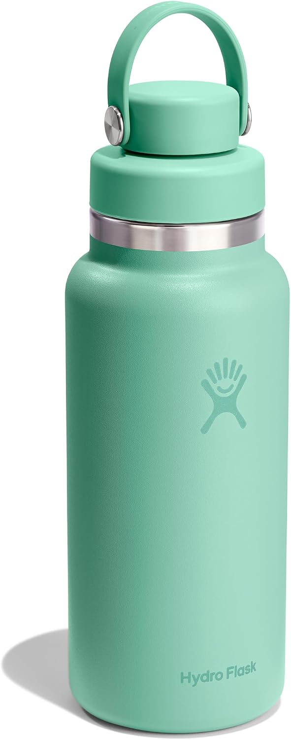 Hydro Flask Water Bottle - Insulated Stainless Steel - Wide Mouth Flex Chug Lid, Non Spill, Leakproof in 32 Oz Mermaid Green