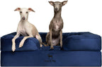 NOAH & PAW Giant Dog Bed XXL, 55x45x11 Inch, Orthopedic Dog Beds, Eggshell Memory Foam Infused with Cooling Gel, Inner Cover, Water Resistant, Machine Washable (Velvet Sofa Collection)