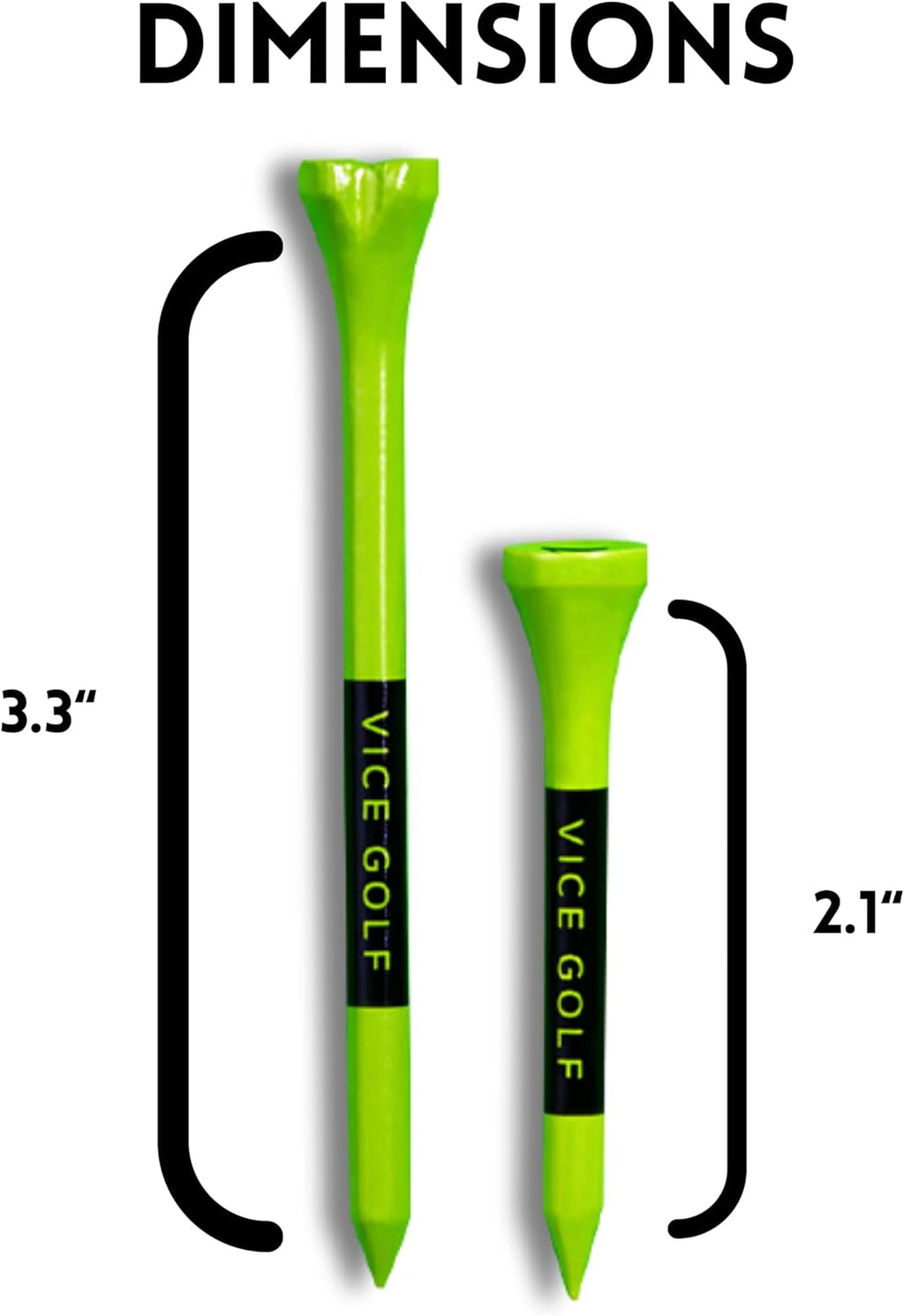 Vice Golf Tees 60 Driver Tees & 15 Short Tees